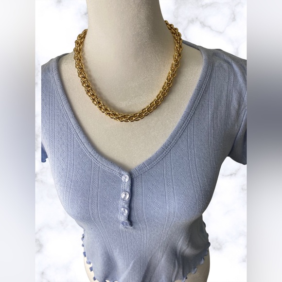 Blue Hippie Rose Crop Top - Picture 2 of 3